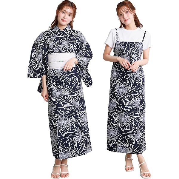 Amazon | 浴衣 レディース セパレート (ワンピース＋上衣＋帯) 3点